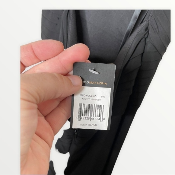 NWT BCBG Jersey Wrap Halter Wide Leg Jumpsuit, XXS - Picture 13 of 15